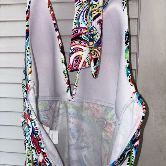 NEW Lauren Ralph Lauren Cabana Paisley Halter Swimsuit One Piece size 14 Beachy - Picture 6 of 10